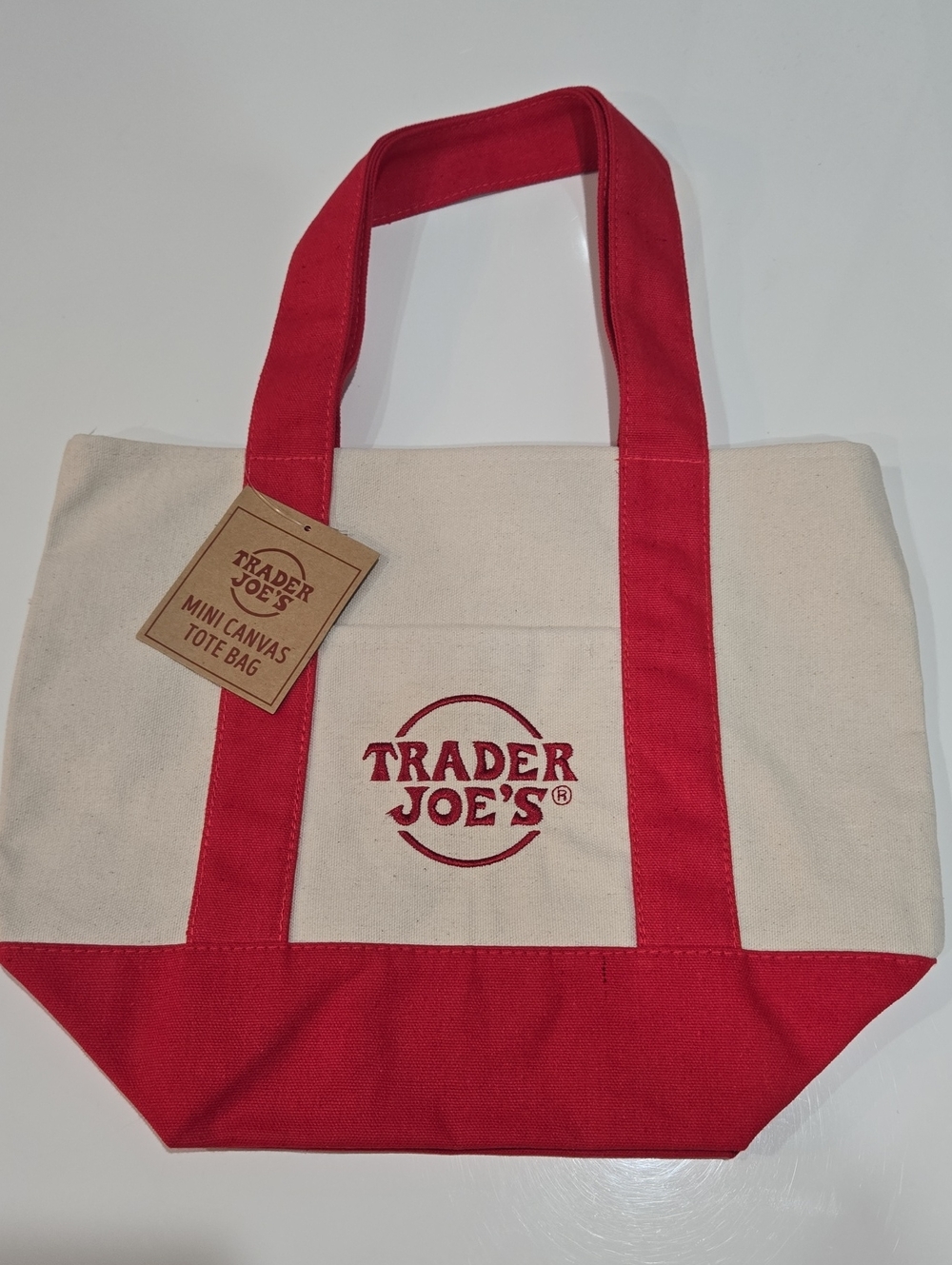 Trader Joe's Red Canvas Tote Bag